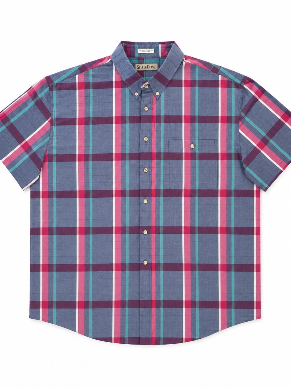 Vintage Steeplechase Plaid Button Down Shirt Men’s 3X
